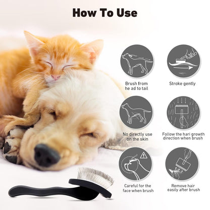 Pro Groomer-Approved Slicker Brush: Perfect for Dog Cat Grooming, Shedding, Comb