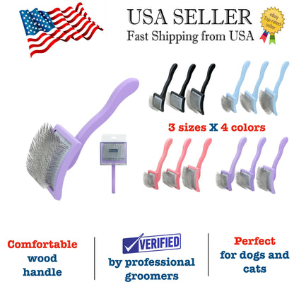 Pro Groomer-Approved Slicker Brush: Perfect for Dog Cat Grooming, Shedding, Comb